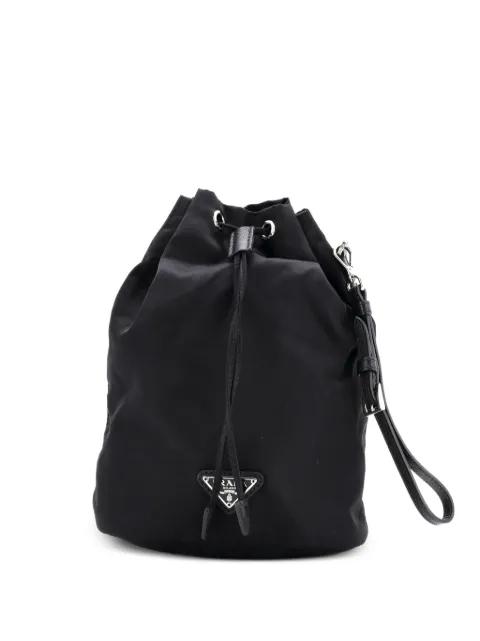 Prada Pre-Owned Drawstring Wristlet Tessuto Small bucket bag
