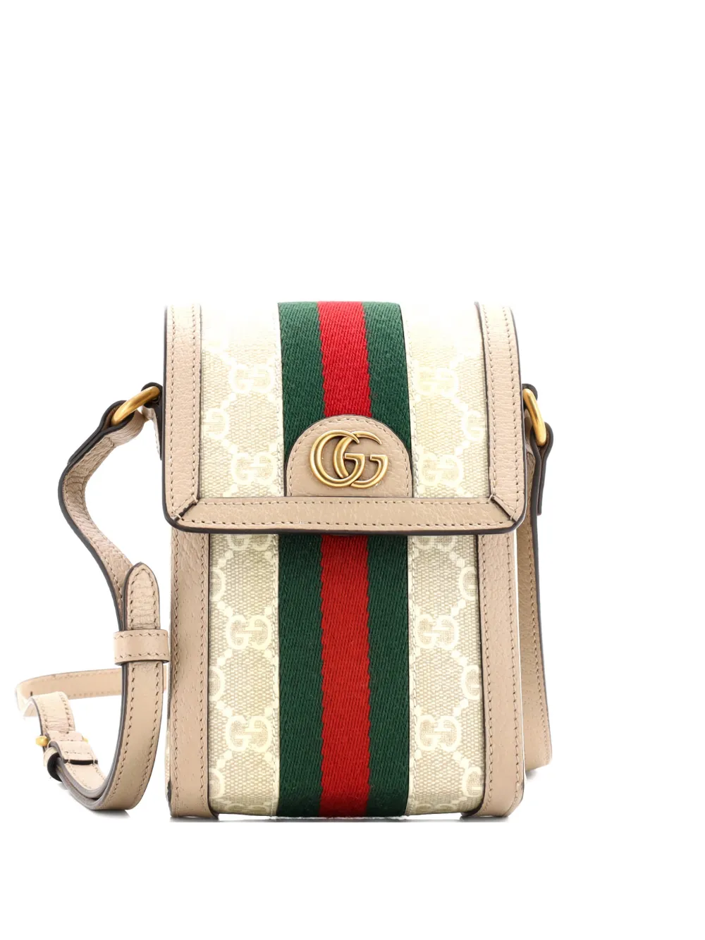 Gucci Pre-Owned Ophidia Vertical Flap GG Coated Canvas Mini crossbody bag - Toni neutri