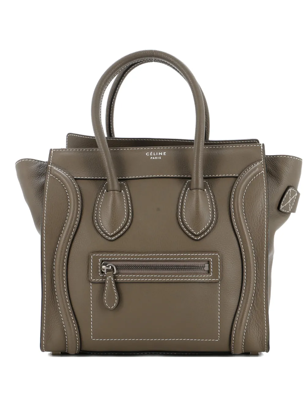 Celine Pre-Owned Luggage Bag Grainy Leather Micro tote bag - Marrone