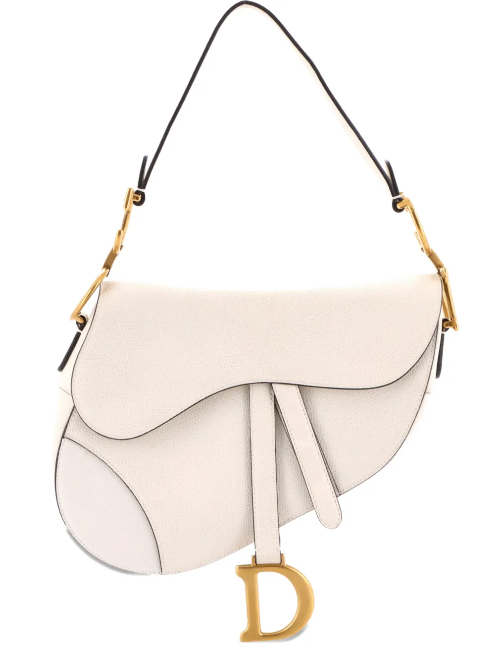 Christian Dior Pre-Owned Saddle Handbag Leather Medium shoulder bag - Bianco