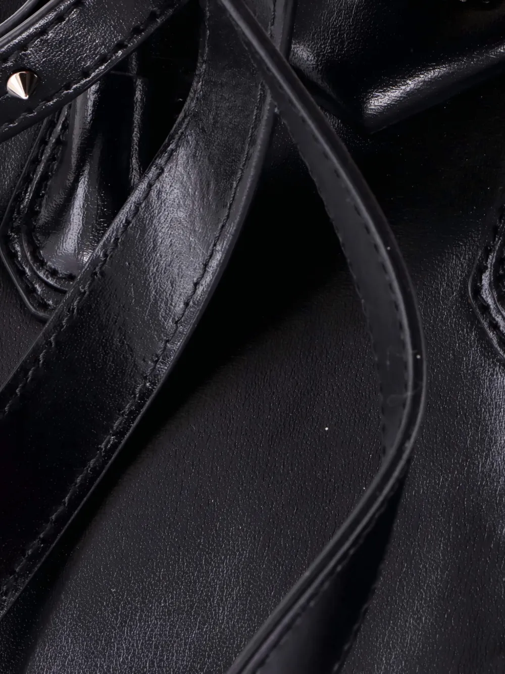 Pre-owned Givenchy Antigona Bag Glazed Leather Mini Satchel In Black