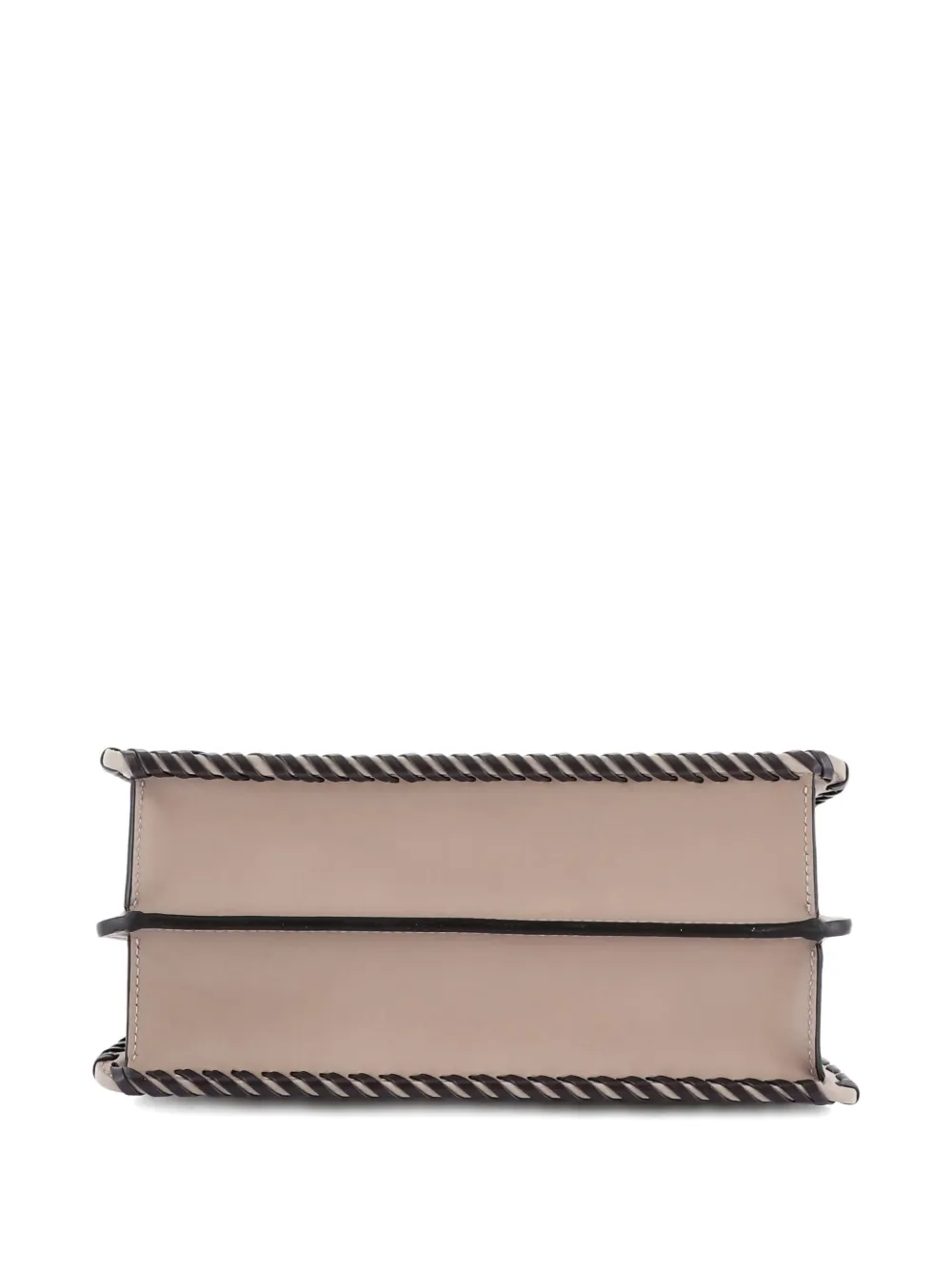 Pre-owned Fendi Peekaboo Iseeu Bag Woven Leather Small Satchel In Blue