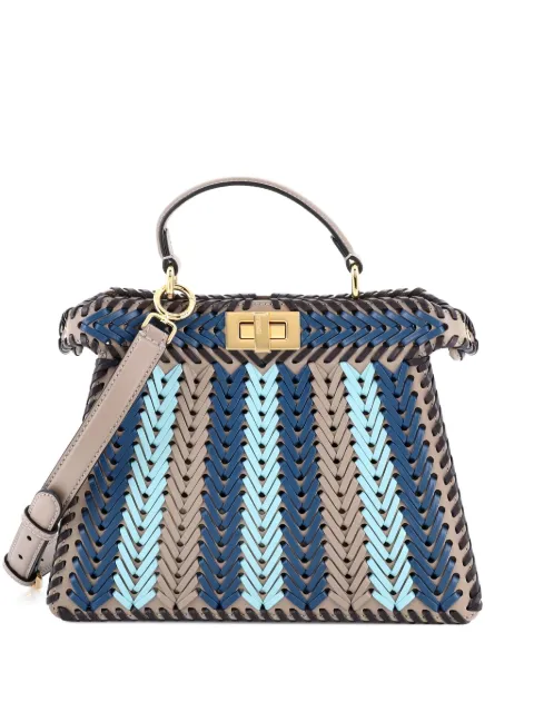 Fendi Pre-Owned Peekaboo ISeeU Bag Woven Leather Small satchel