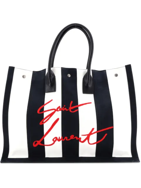 Saint Laurent Pre-Owned Noe Shopping Striped Canvas Large tote bag