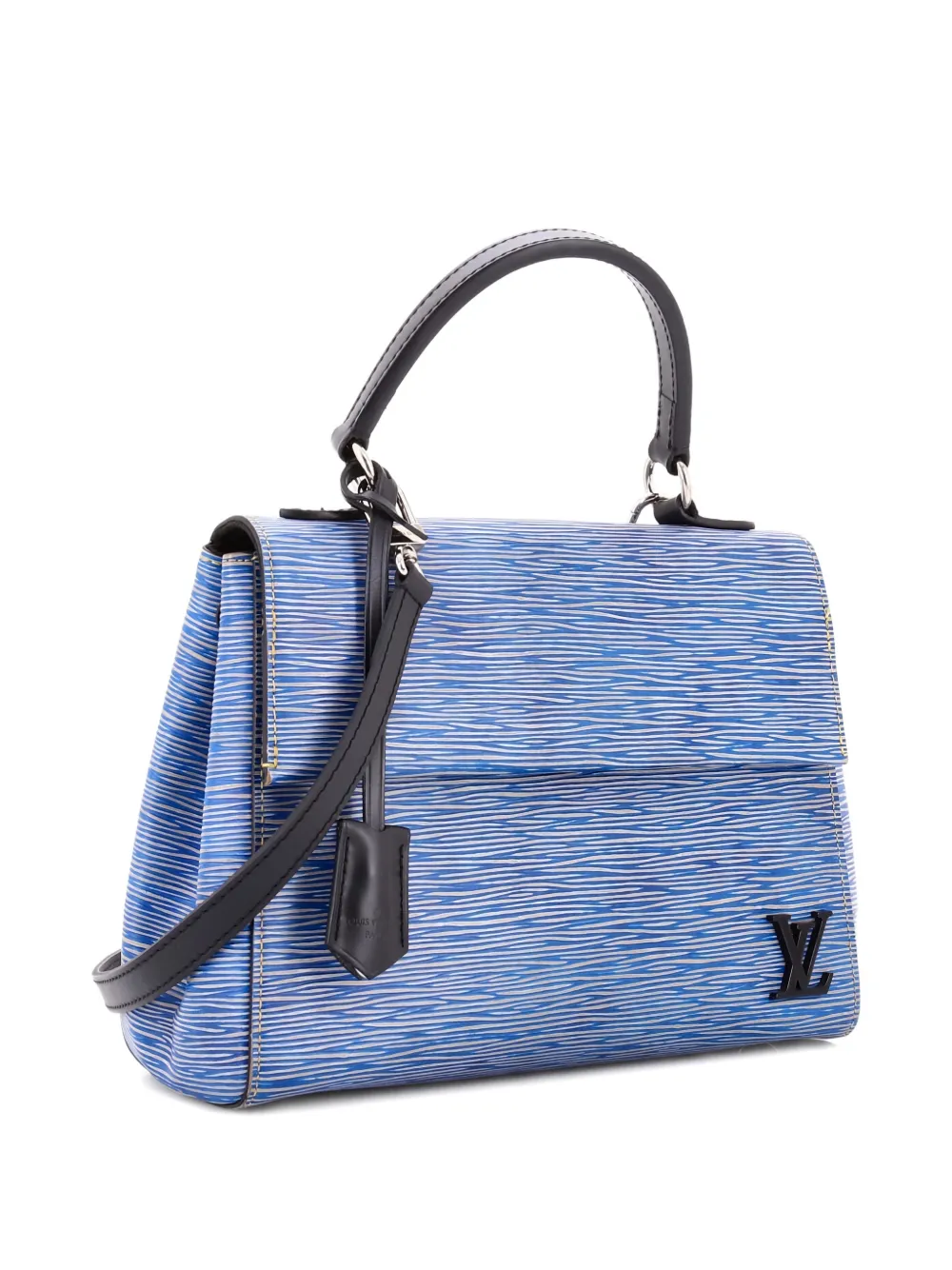 Pre-owned Louis Vuitton Cluny Top Handle Bag Epi Leather Bb Satchel In Blue