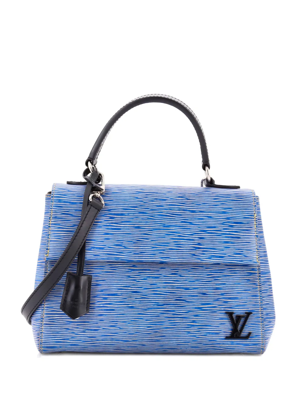 Pre-owned Louis Vuitton Cluny Top Handle Bag Epi Leather Bb Satchel In Blue
