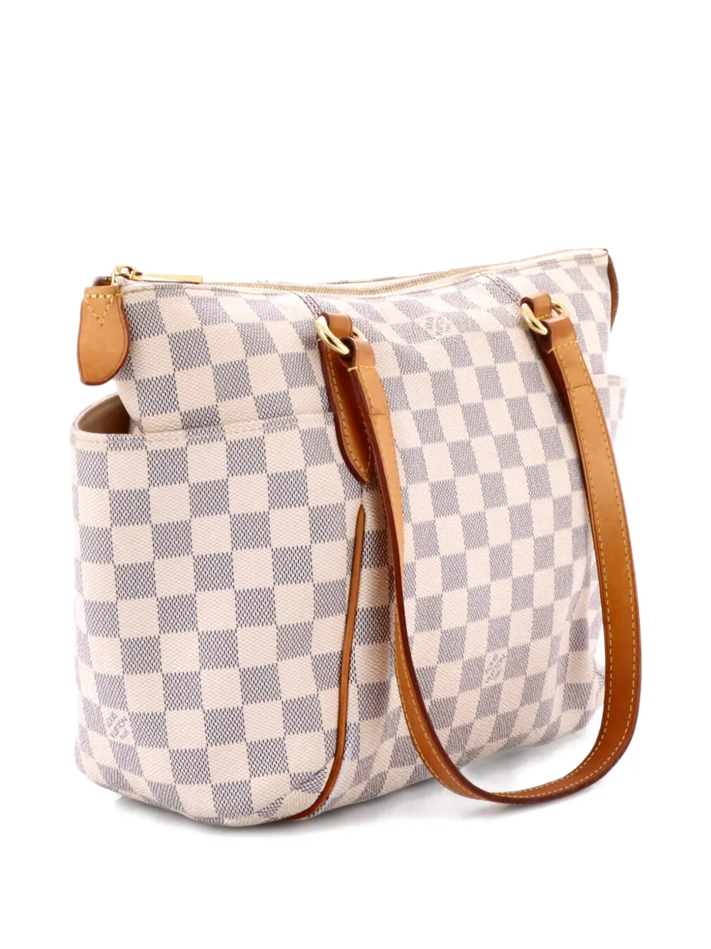 Pre-owned Louis Vuitton Totally Handbag Damier Pm Shoulder Bag In White
