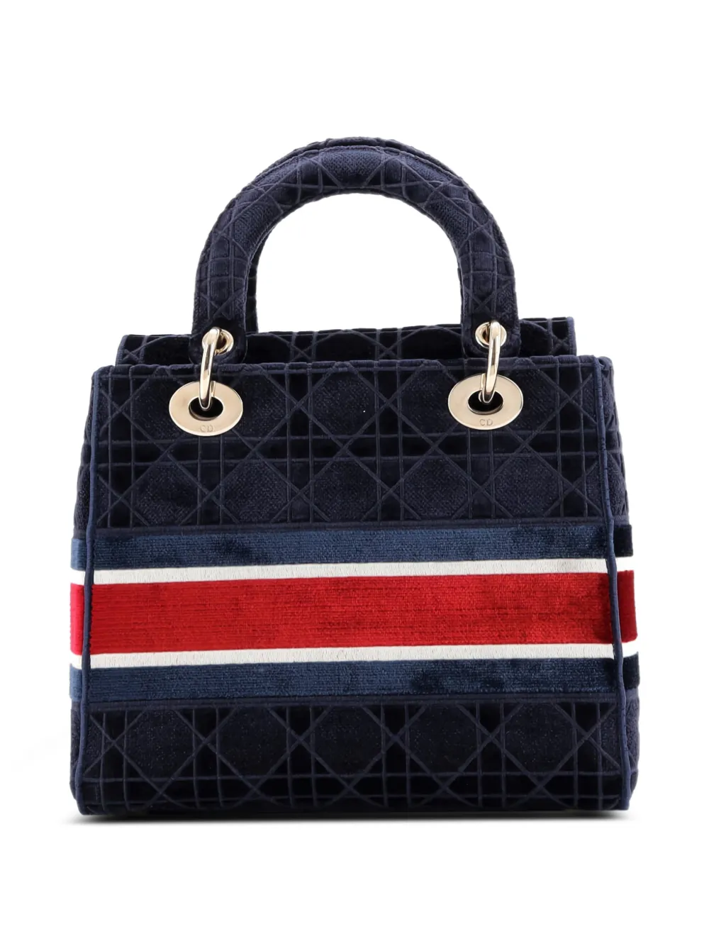 Christian Dior Pre-Owned Lady D-Lite Bag Cannage Embroidered Velvet Medium tote bag | Pre-Owned | Image 2