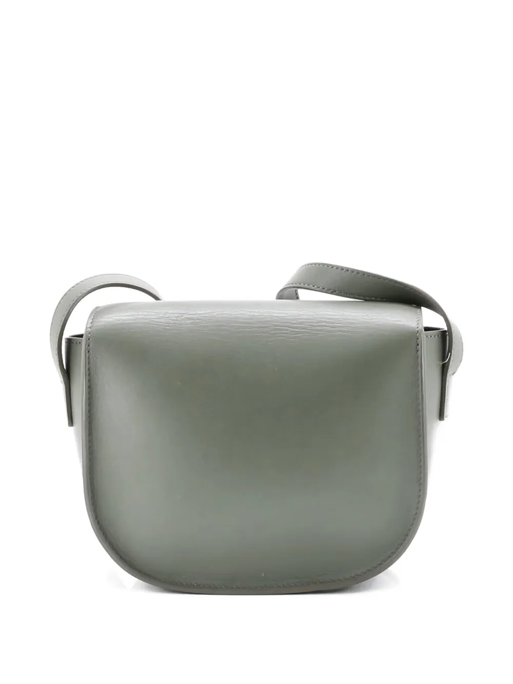 Pre-owned Celine Cuir Triomphe Folco Bag Leather Crossbody Bag In Green