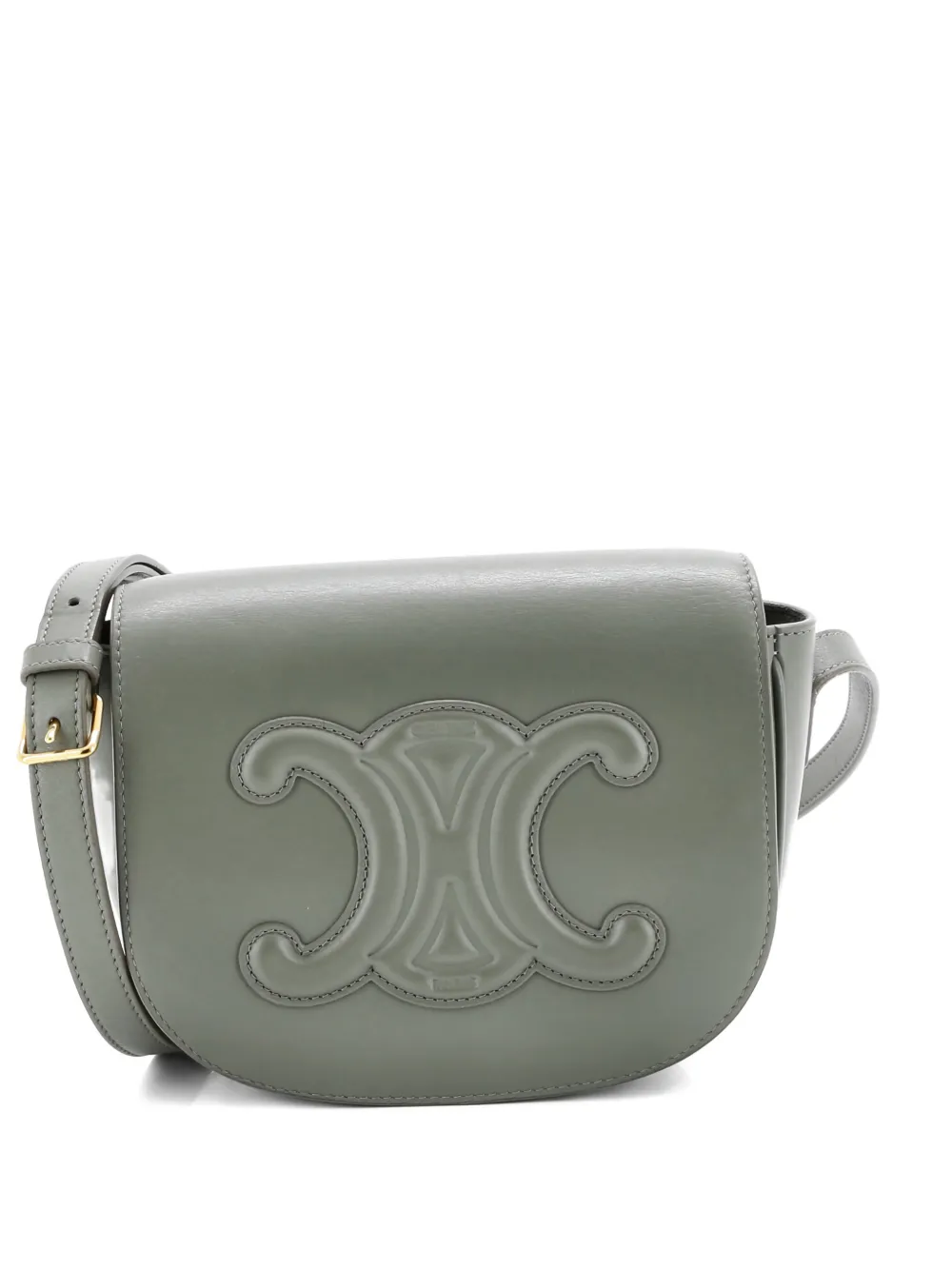 Celine Pre-Owned Cuir Triomphe Folco Bag Leather crossbody bag - Verde
