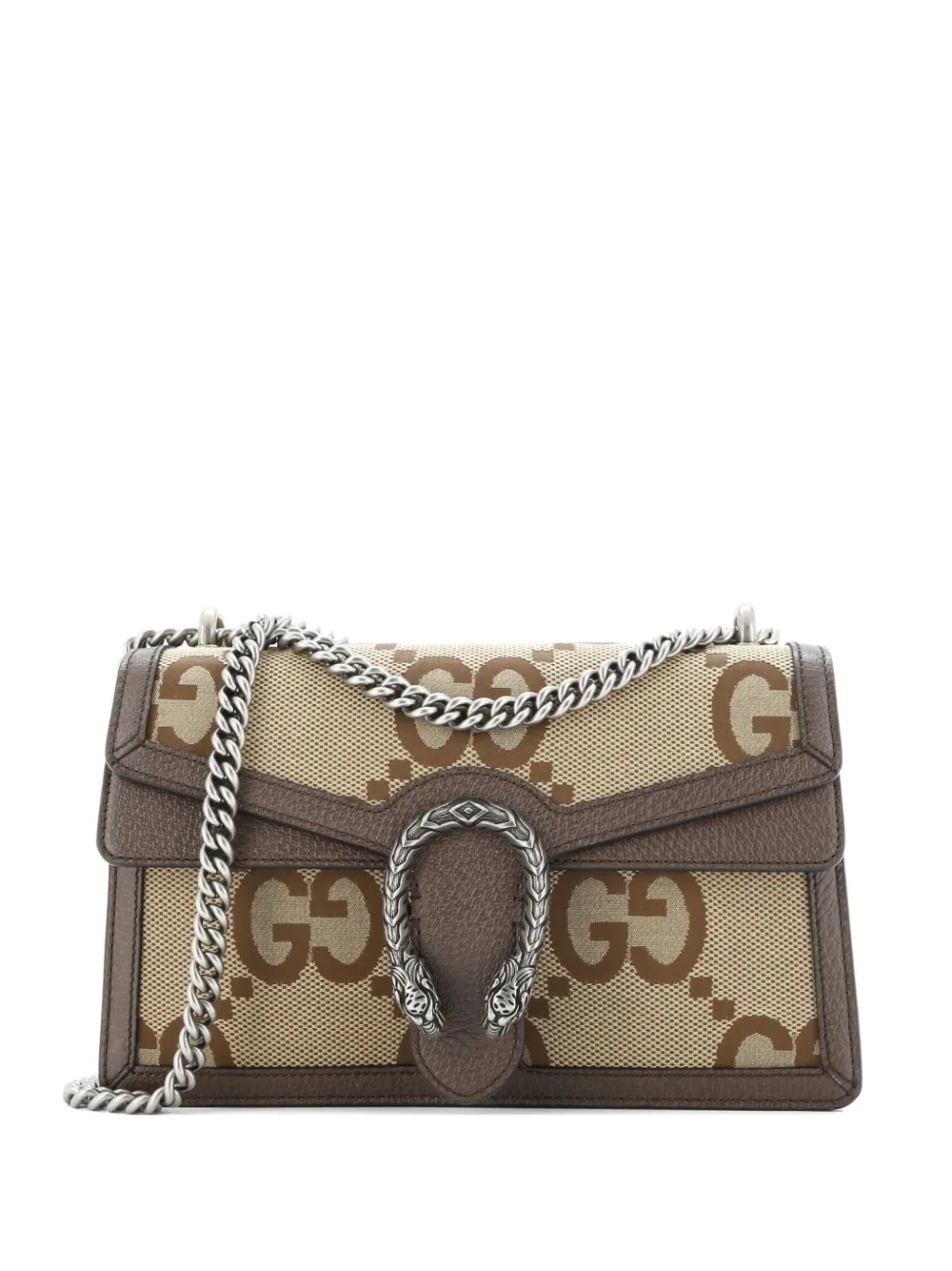 Pre-owned Gucci Dionysus Bag Jumbo Gg Canvas Small Shoulder Bag In Brown