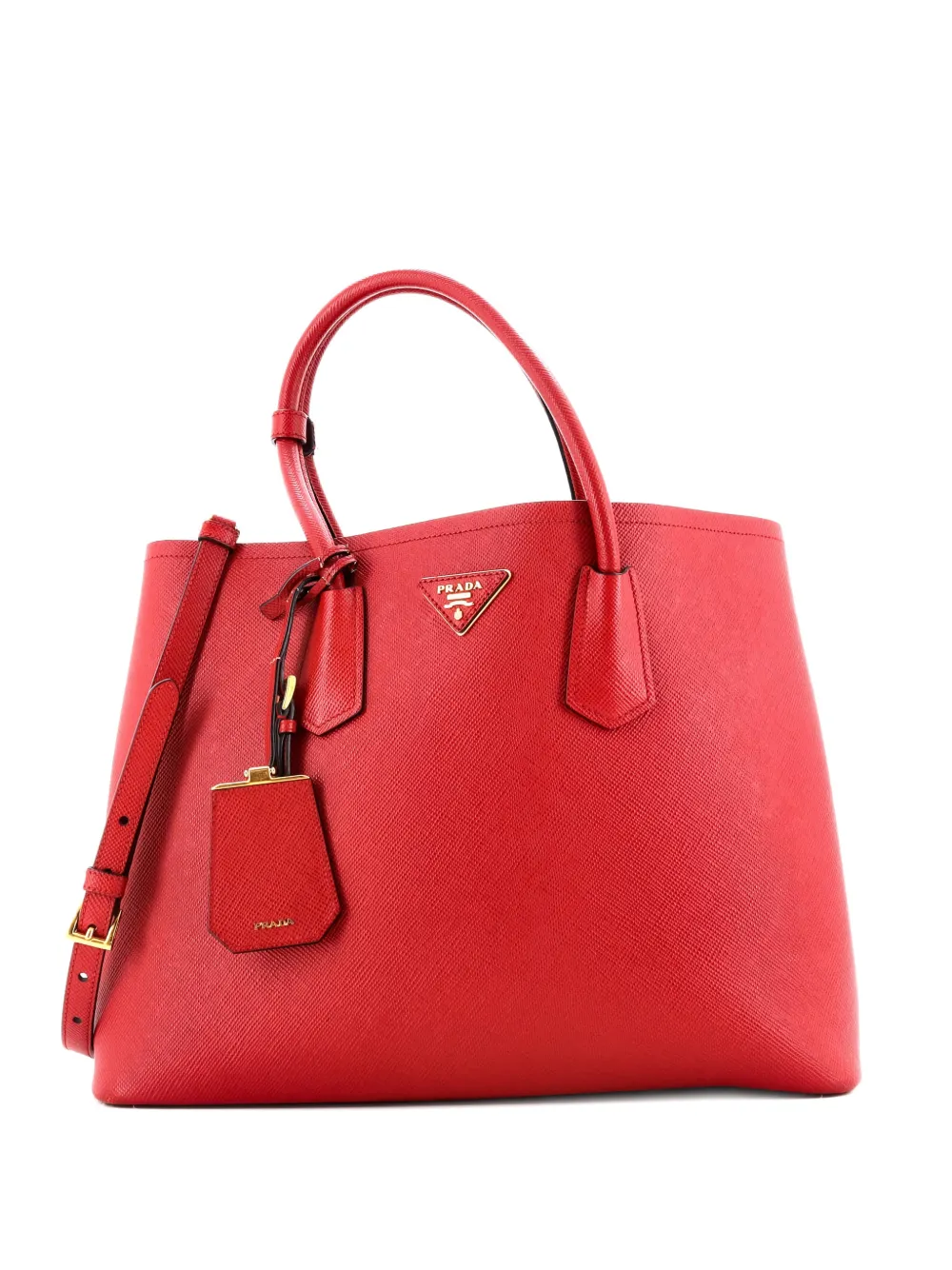Prada Pre-Owned Cuir Double Saffiano Leather Medium tote bag - Rosso