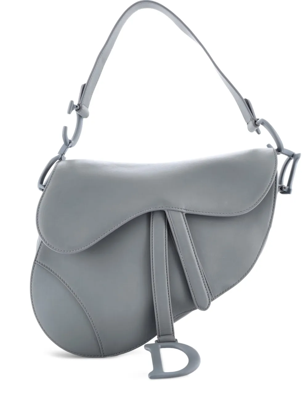 Christian Dior Pre-Owned Ultra Matte Saddle Handbag Leather Medium shoulder bag - Grigio