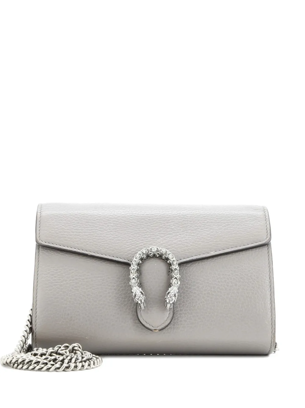 Gucci Pre-Owned Dionysus Chain Wallet Leather with Embellished Detail Small crossbody bag - Grigio