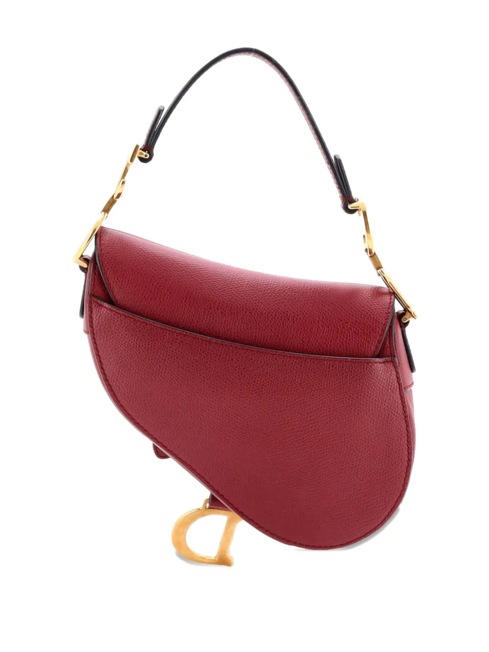 Pre-owned Dior Saddle Handbag Leather Mini Shoulder Bag In Red