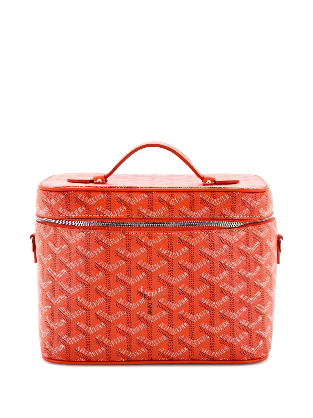 Pre-owned Goyard Muse Vanity Case Coated Canvas Pouch In Orange