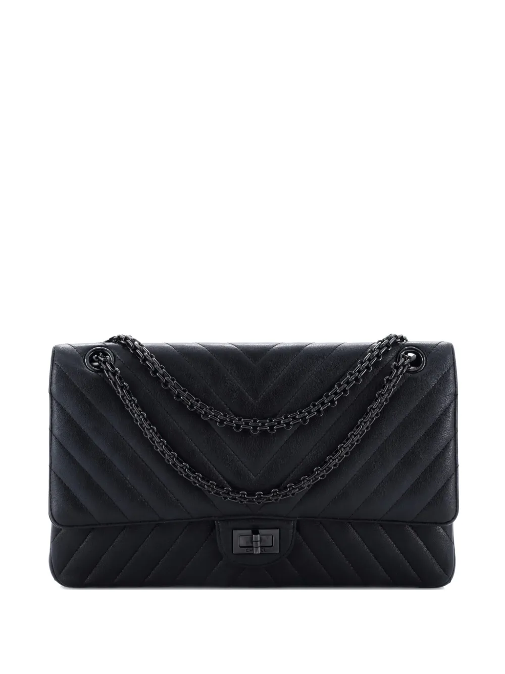 CHANEL Pre-Owned So Black Reissue 2.55 Flap Bag Chevron Sheepskin 226 shoulder bag - Nero
