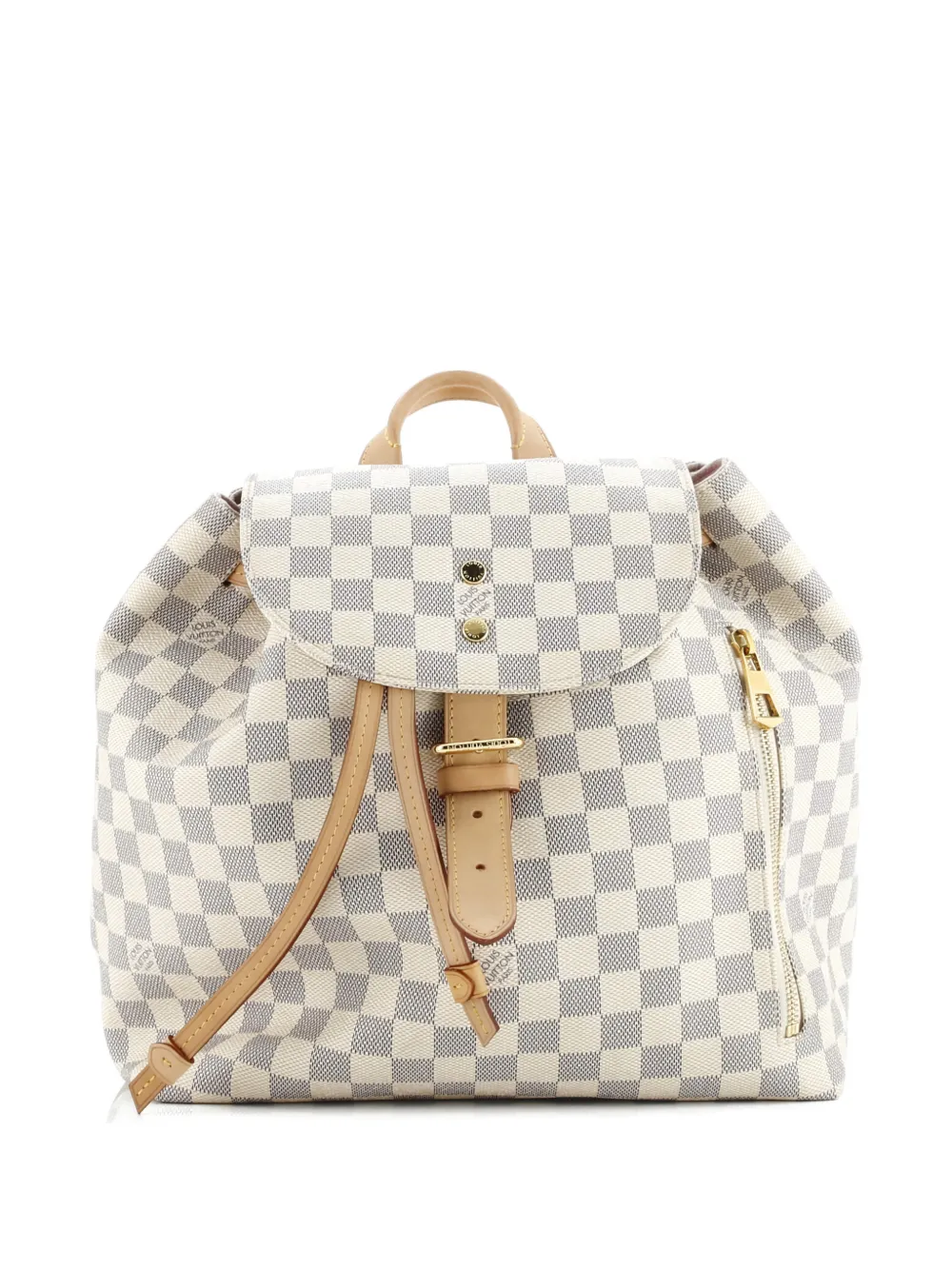 Pre-owned Louis Vuitton Sperone Damier Backpack In White