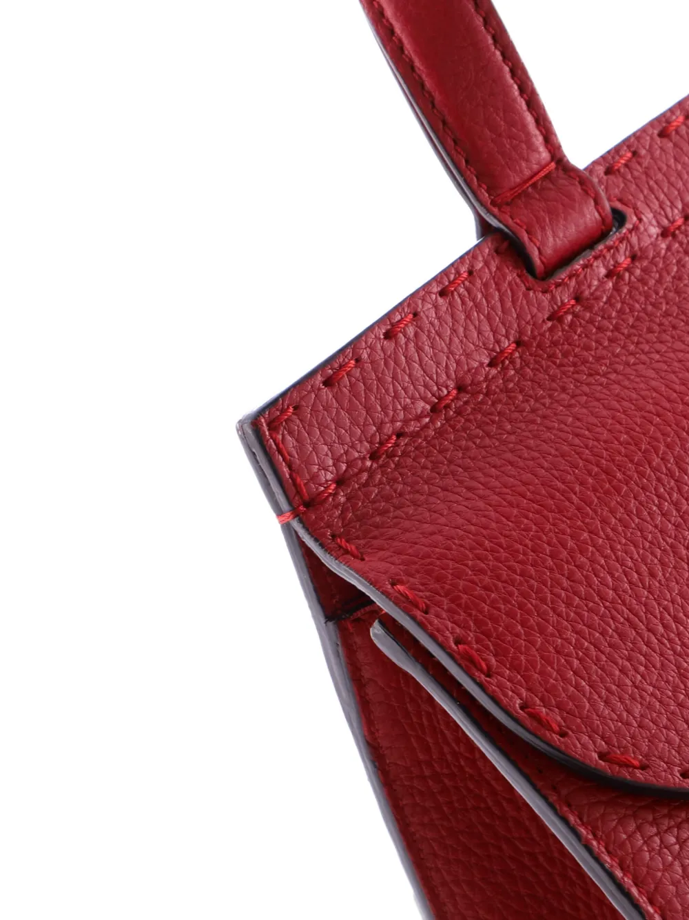 Pre-owned Gucci Gg Marmont Top Handle Bag Leather Small Satchel In Red