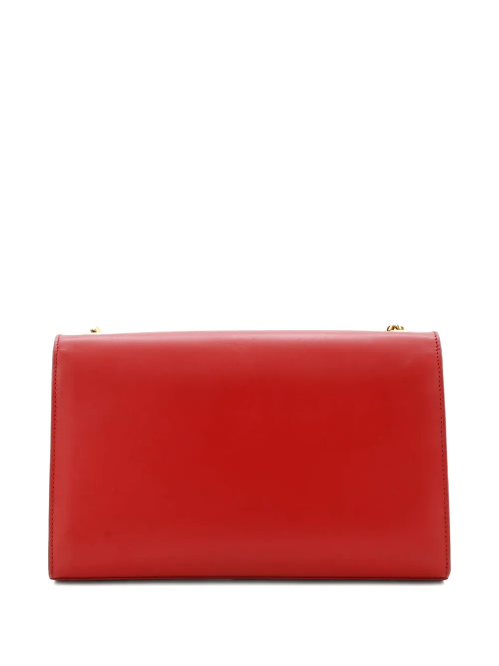 Pre-owned Saint Laurent Classic Monogram Tassel Leather Medium Crossbody Bag In Red