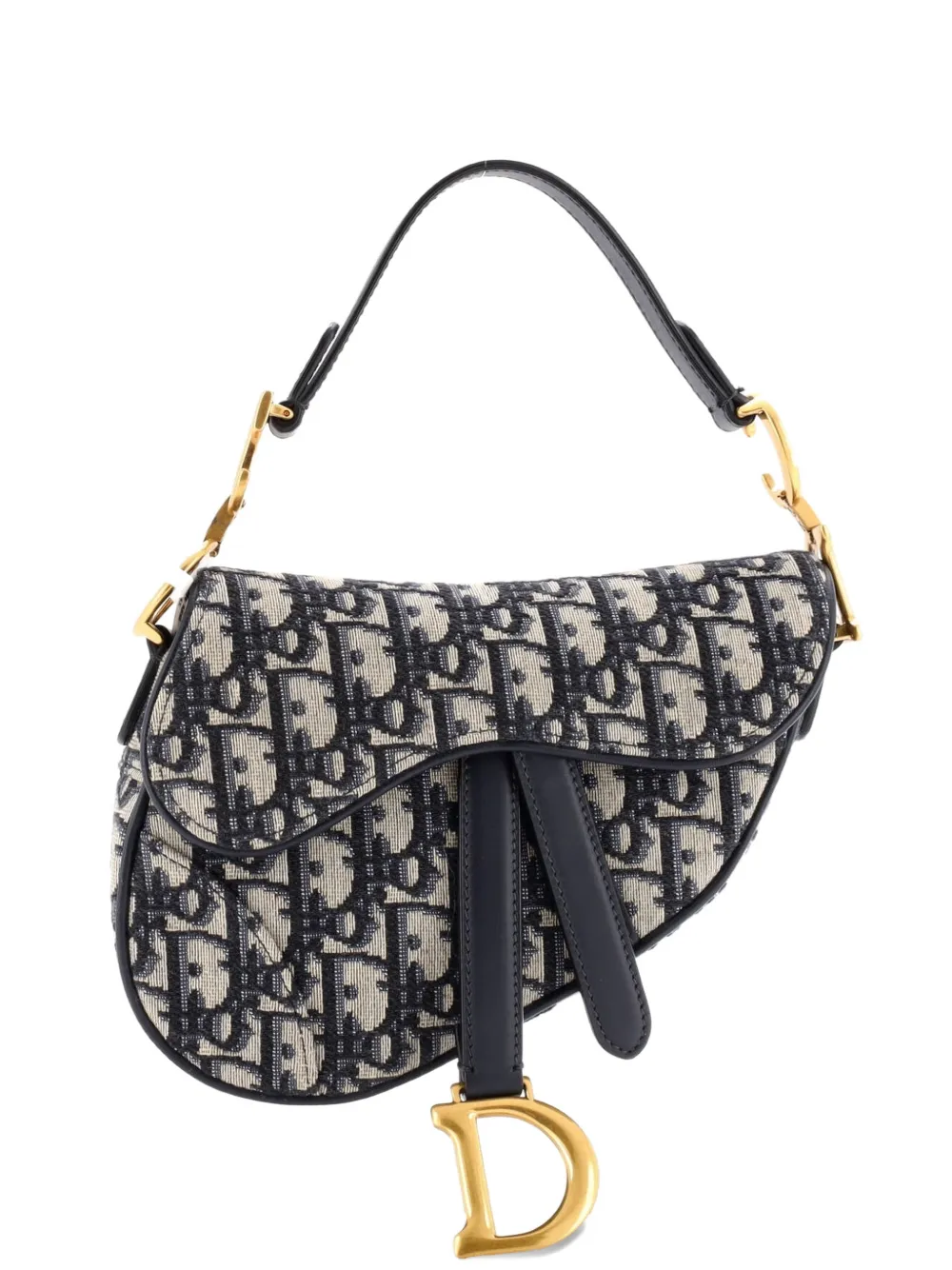 Christian Dior Pre-Owned Saddle Handbag Oblique Canvas Mini shoulder bag - Blu