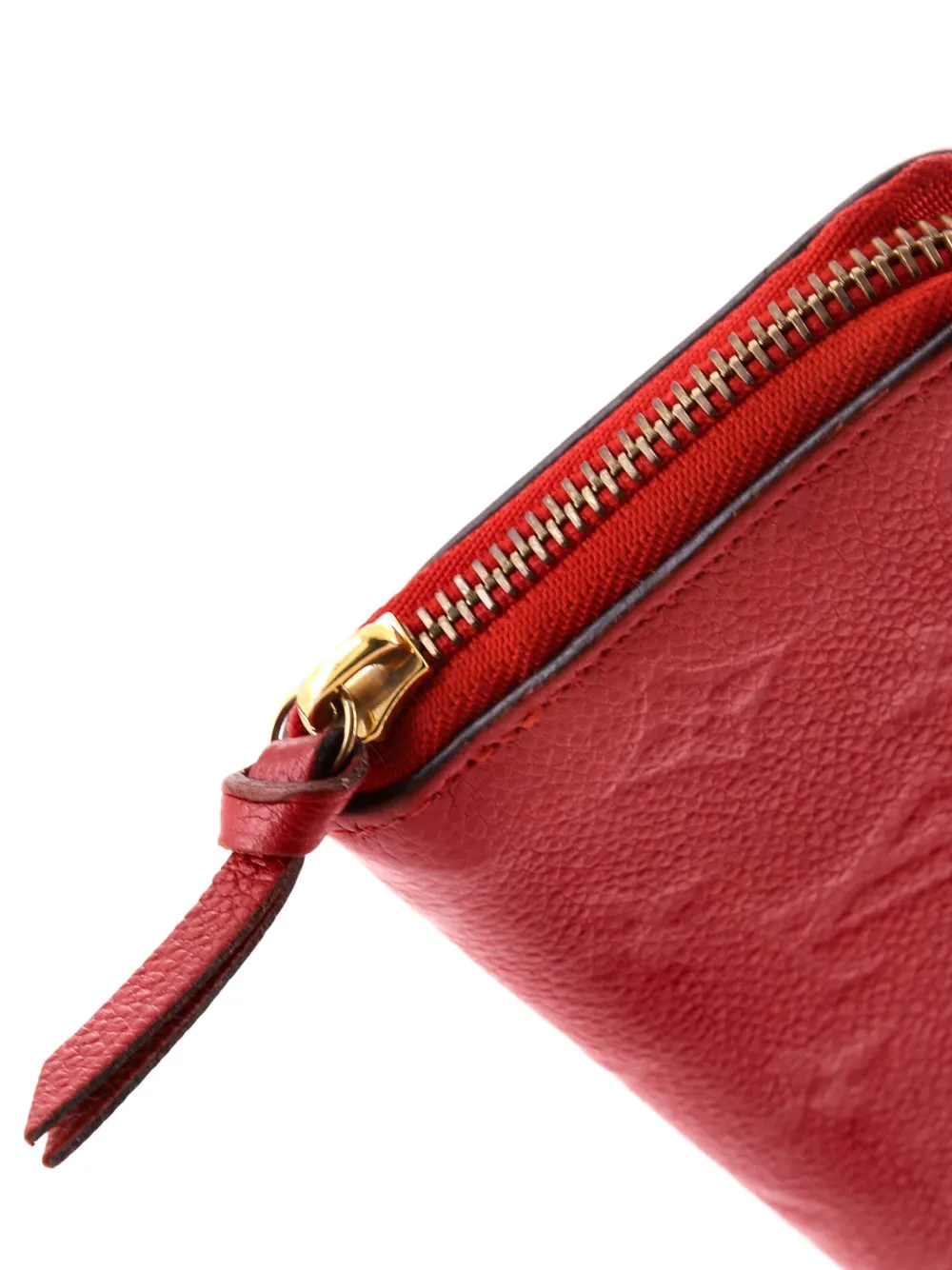 Pre-owned Louis Vuitton Clemence Wallet Monogram Empreinte Leather Small Wallets In Red