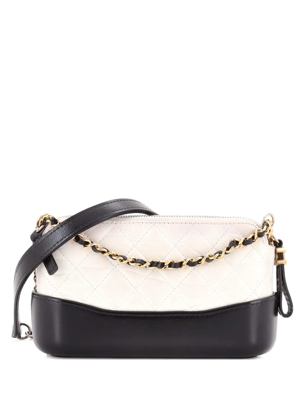 CHANEL Pre-Owned Gabrielle Double Zip with Chain Quilted Aged Calfskin clutch bag - Nero