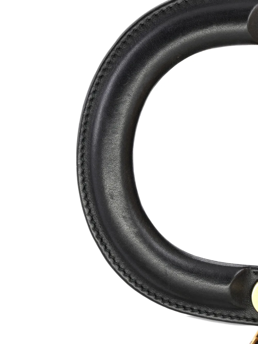 Pre-owned Dior Lady  Chain Bag Beaded Embroidered Canvas Mini Satchel In Black