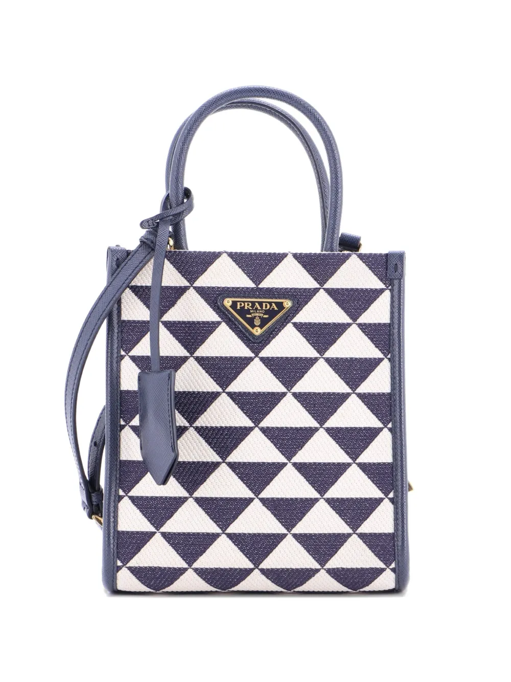 Prada Pre-Owned Symbole Shopper Tote Jacquard Mini crossbody bag - Blu