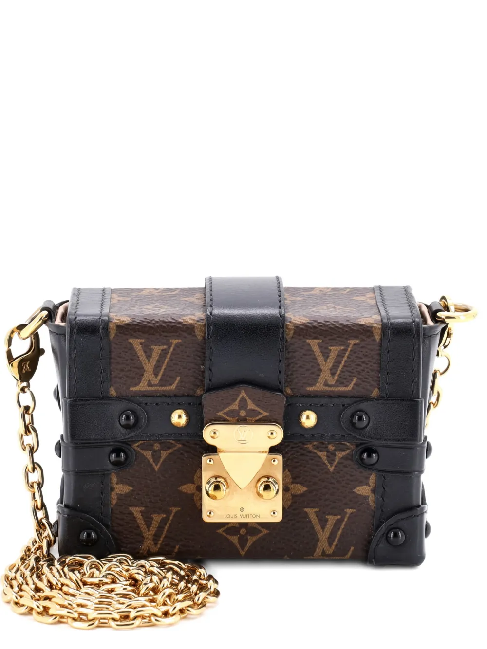 Pre-owned Louis Vuitton Essential Trunk Nm Monogram Canvas Shoulder Bag In Brown