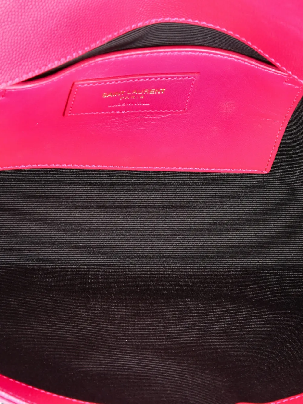 Pre-owned Saint Laurent Classic Monogram Leather Long Clutch Bag In Pink