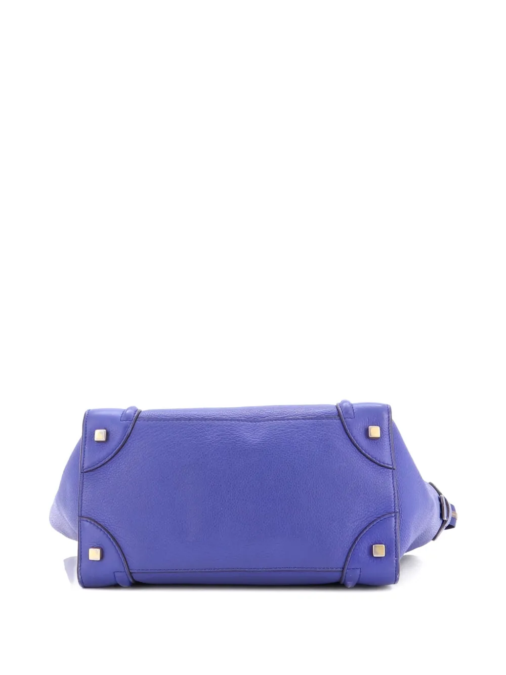 Pre-owned Celine Luggage Bag Grainy Leather Mini Tote Bag In Blue