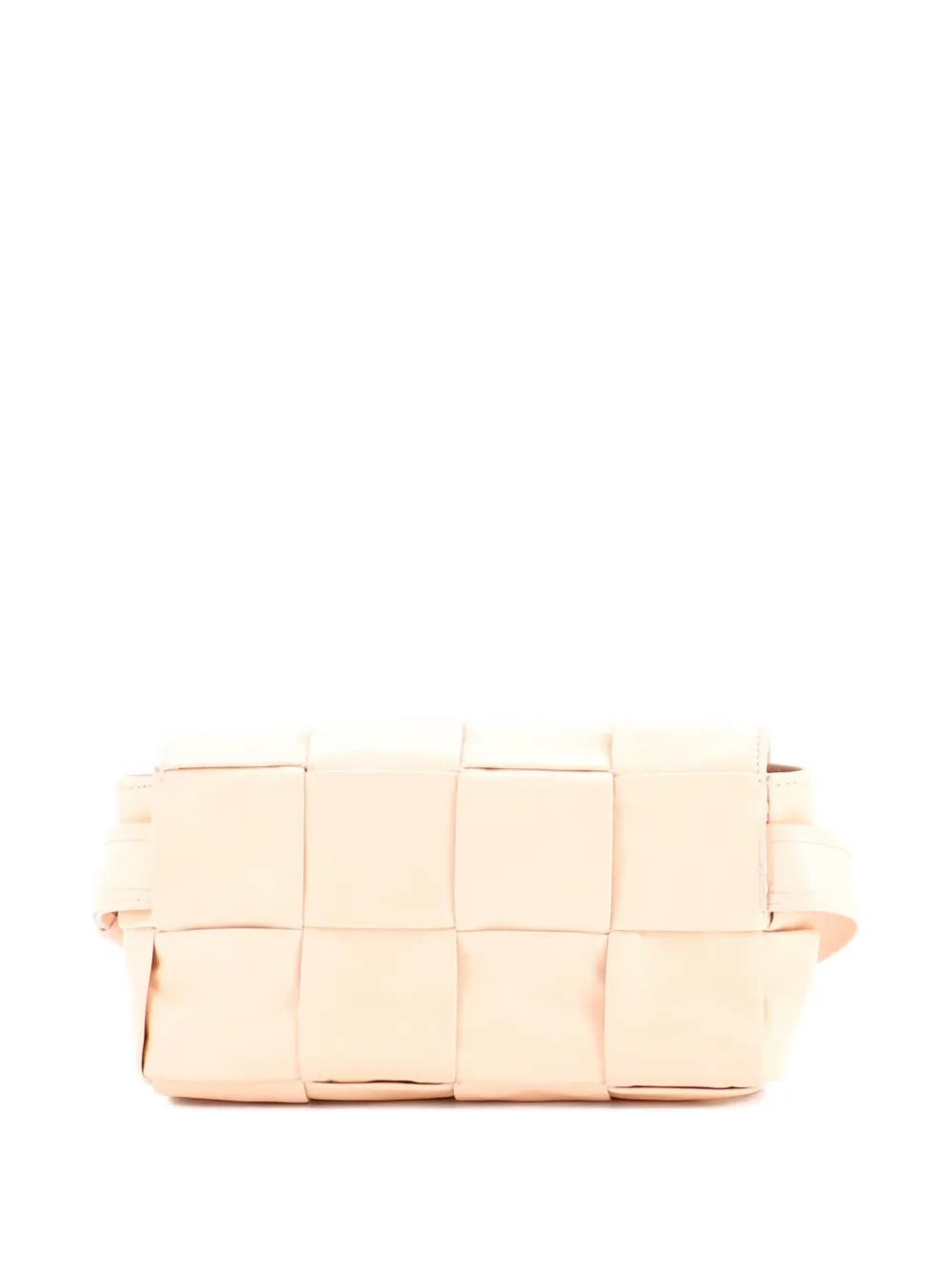 Pre-owned Bottega Veneta Cassette Maxi Intrecciato Leather Belt Bag In Neutral