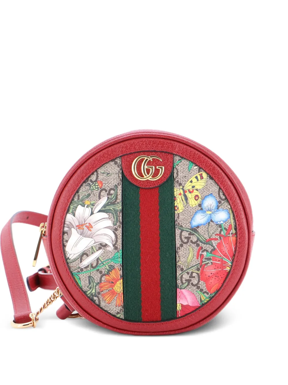 Gucci Pre-Owned Ophidia Round Flora GG Coated Canvas Mini backpack | Red | Image 1