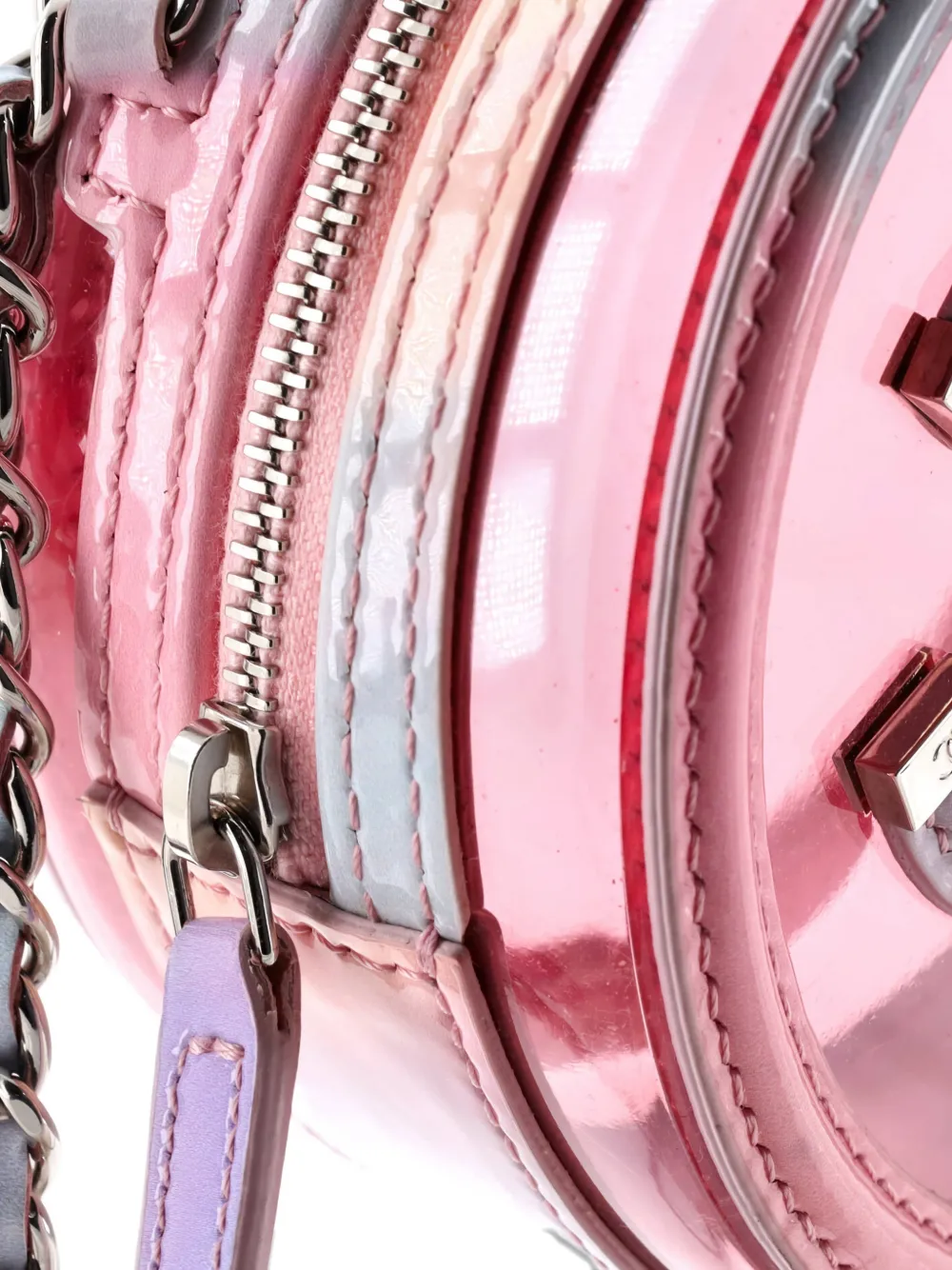 CHANEL Pre-owned Filigree Round Clutch With Chain Pvc With Lambskin Mini Crossbody Bag In Multi