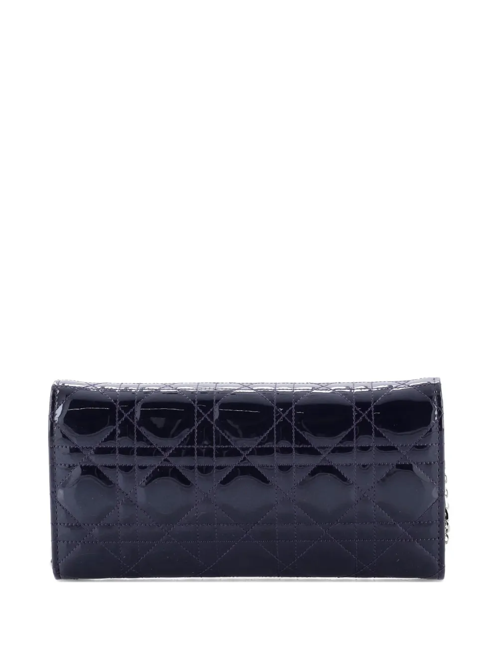 Pre-owned Dior Miss  Croisiere Wallet On Chain Cannage Quilt Patent Clutch Bag In Blue