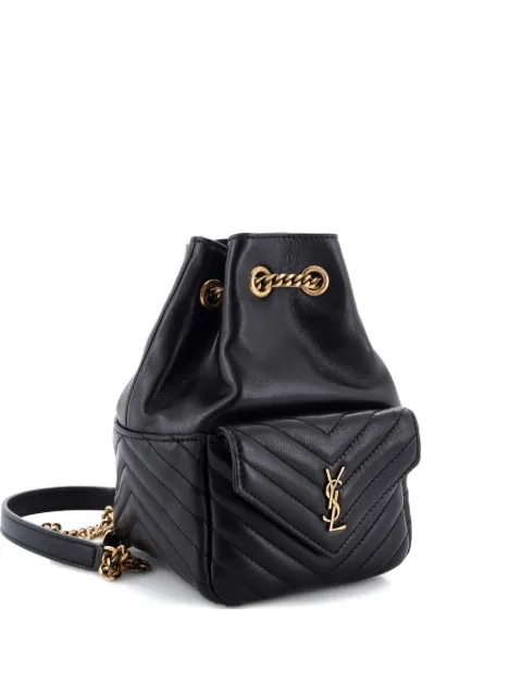 Saint Laurent Pre-Owned Joe Matelasse Chevron Leather Mini bucket bag