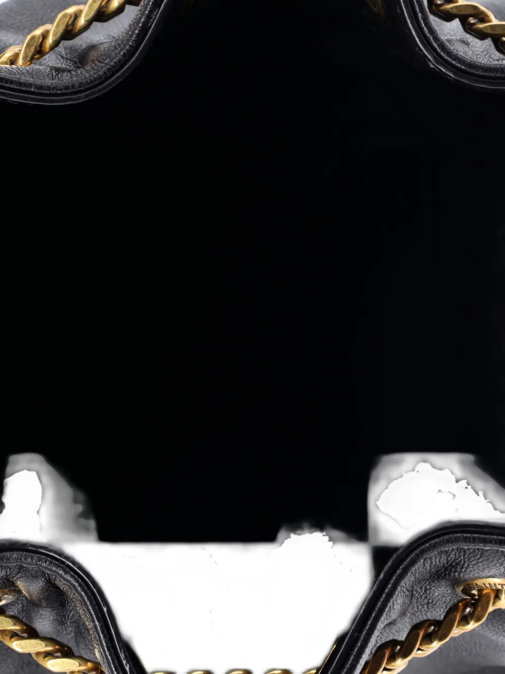 SAINT LAURENT Pre-owned Joe Matelasse Chevron Leather Mini Bucket Bag In Black