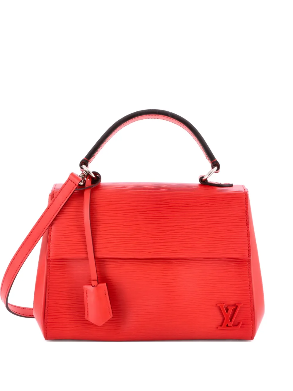 Pre-owned Louis Vuitton Cluny Top Handle Bag Epi Leather Bb Satchel In Red