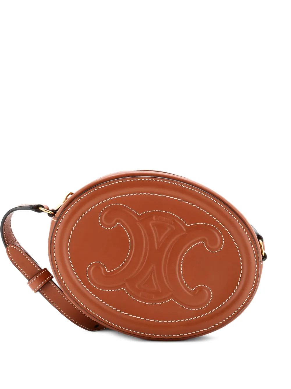 Celine Pre-Owned Triomphe Oval Leather Mini crossbody bag | Brown | Image 1