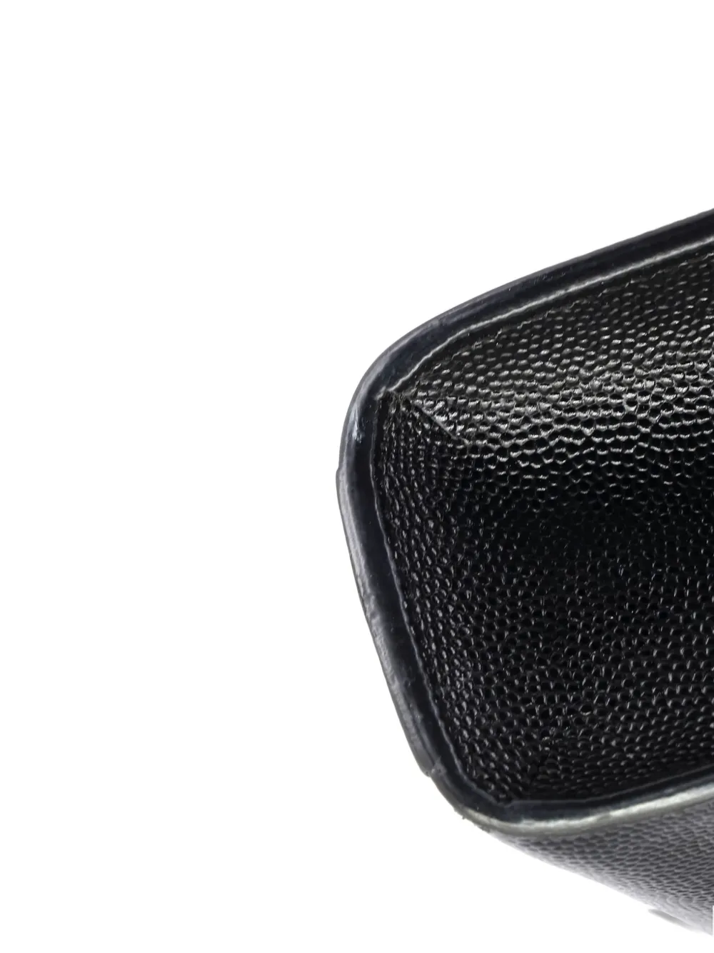 SAINT LAURENT Pre-owned Classic Monogram Grainy Leather Medium Crossbody Bag In Black