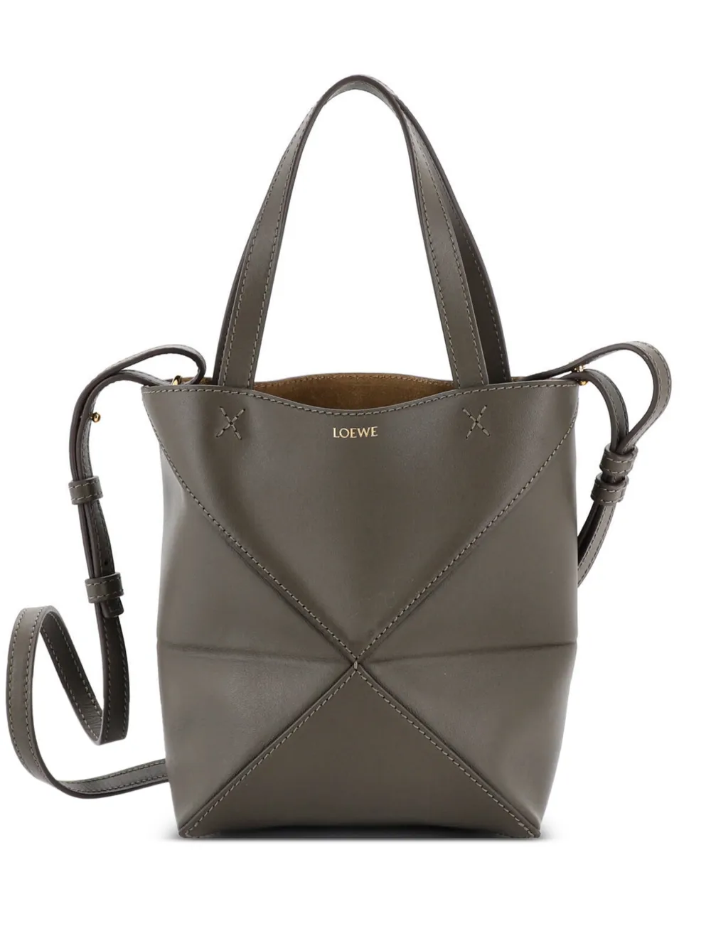 Loewe Pre-Owned Puzzle Fold Leather Mini tote bag - Marrone