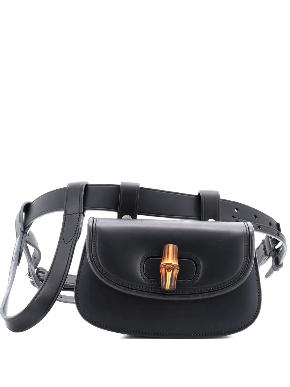 Gucci Pre-Owned Bamboo 1947 Leather Mini belt bag - Nero
