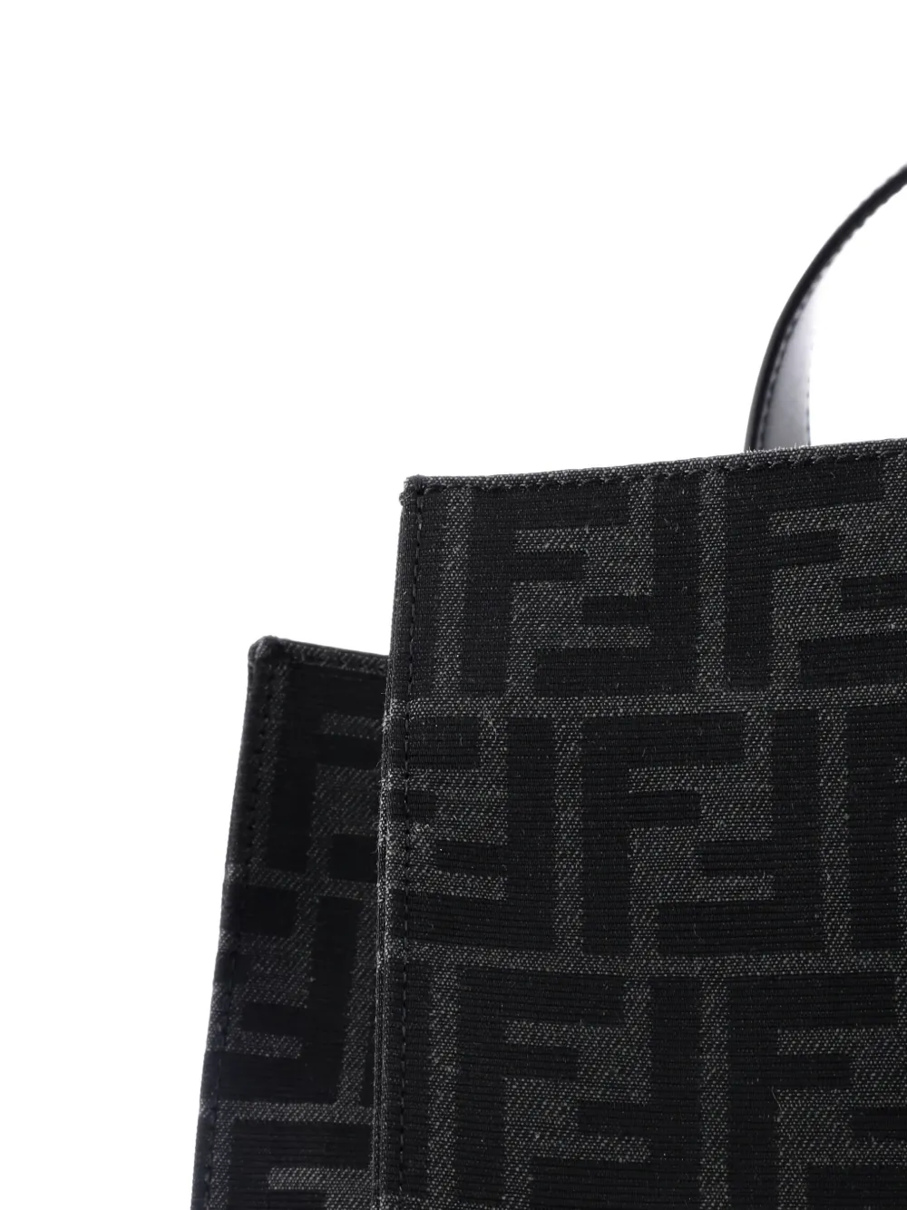Pre-owned Fendi Shopper Zucca Canvas Large Tote Bag In Black
