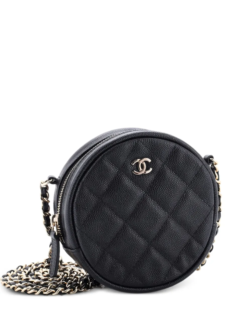 CHANEL Pre-Owned Round Clutch with Chain Quilted Caviar Mini crossbody bag - Nero