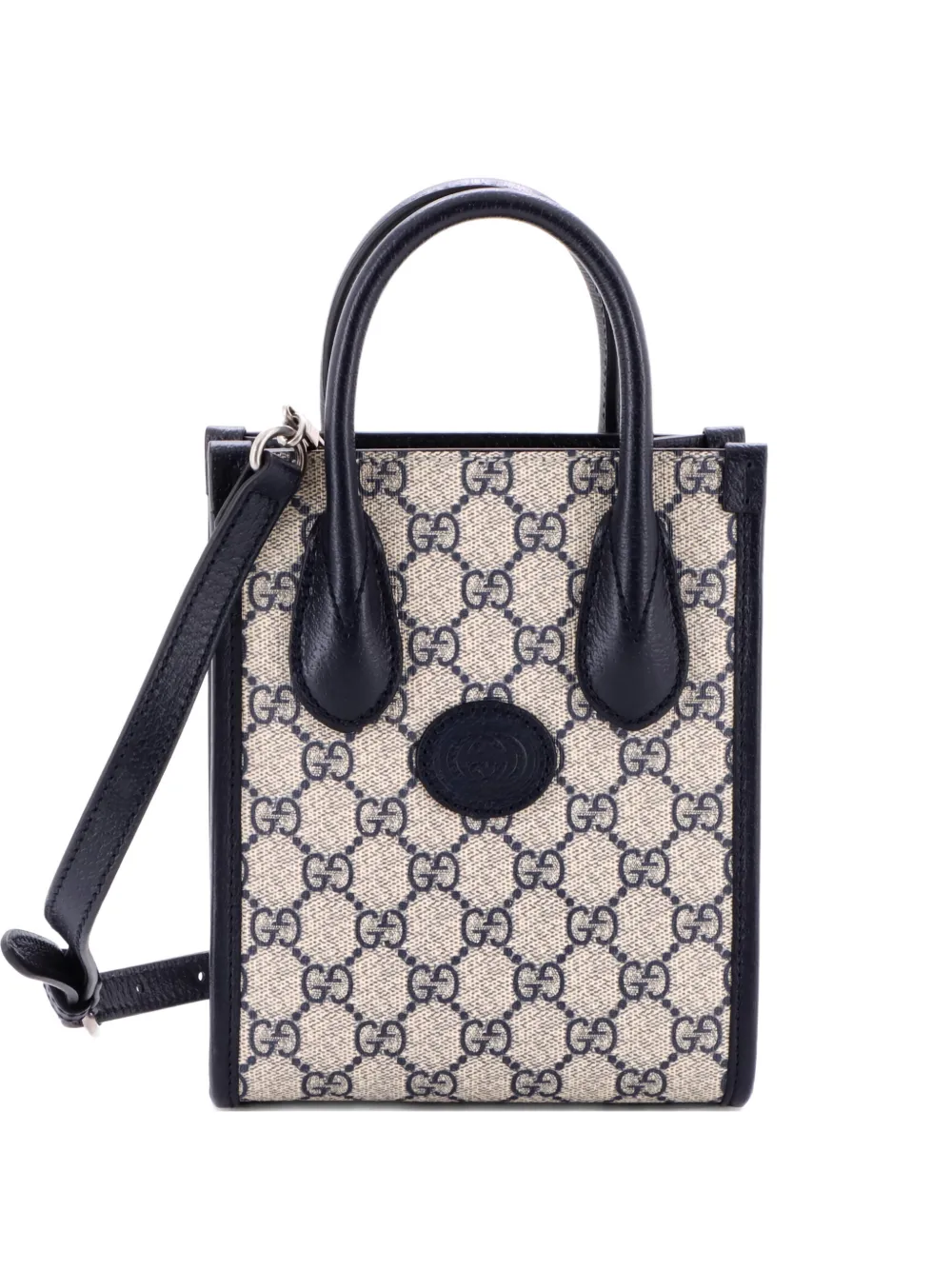 Gucci Pre-Owned Interlocking G Patch Tote GG Coated Canvas Mini satchel - Blu