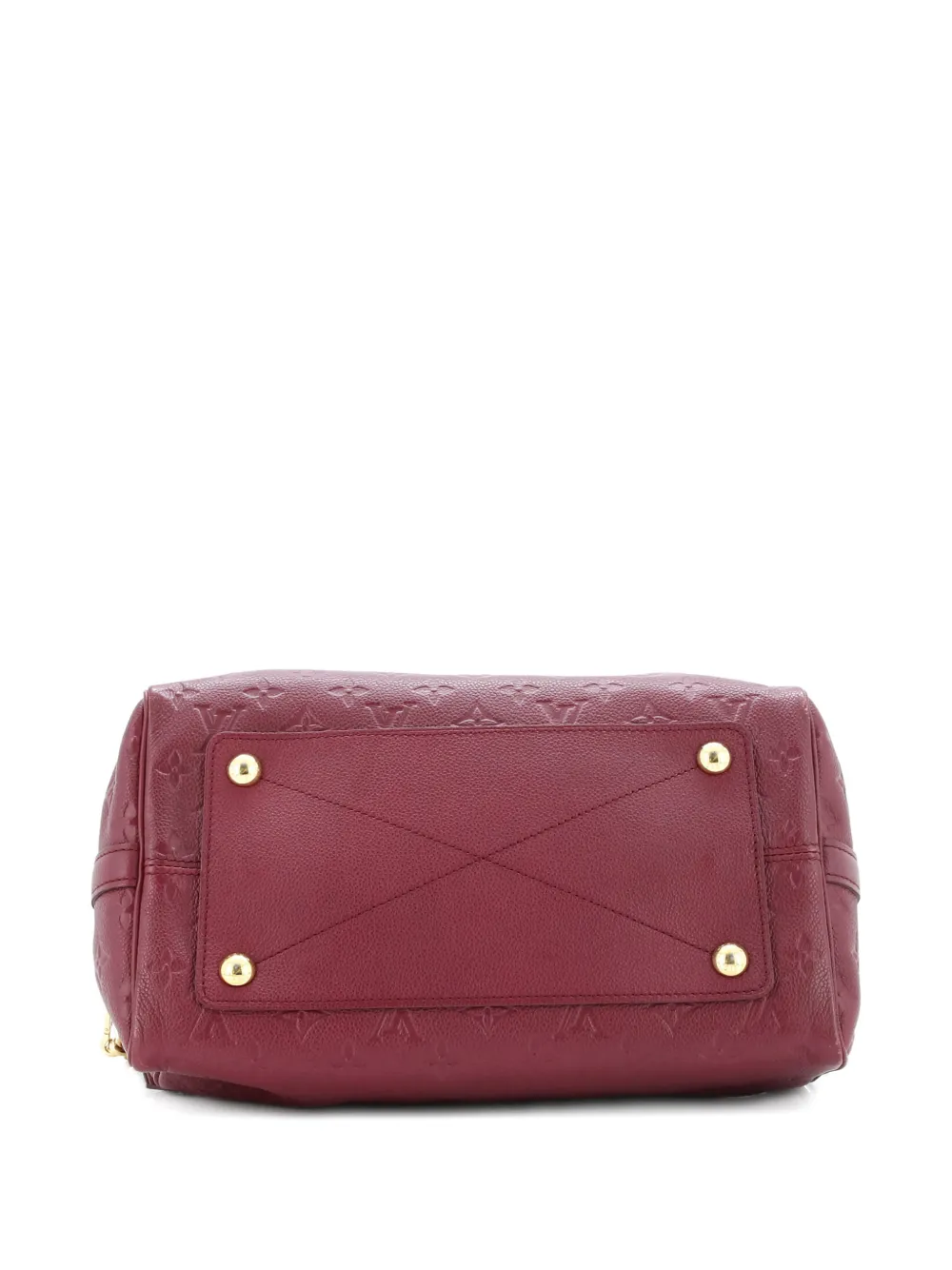 Pre-owned Louis Vuitton Speedy Bandouliere Bag Monogram Empreinte Leather 30 Satchel In Red