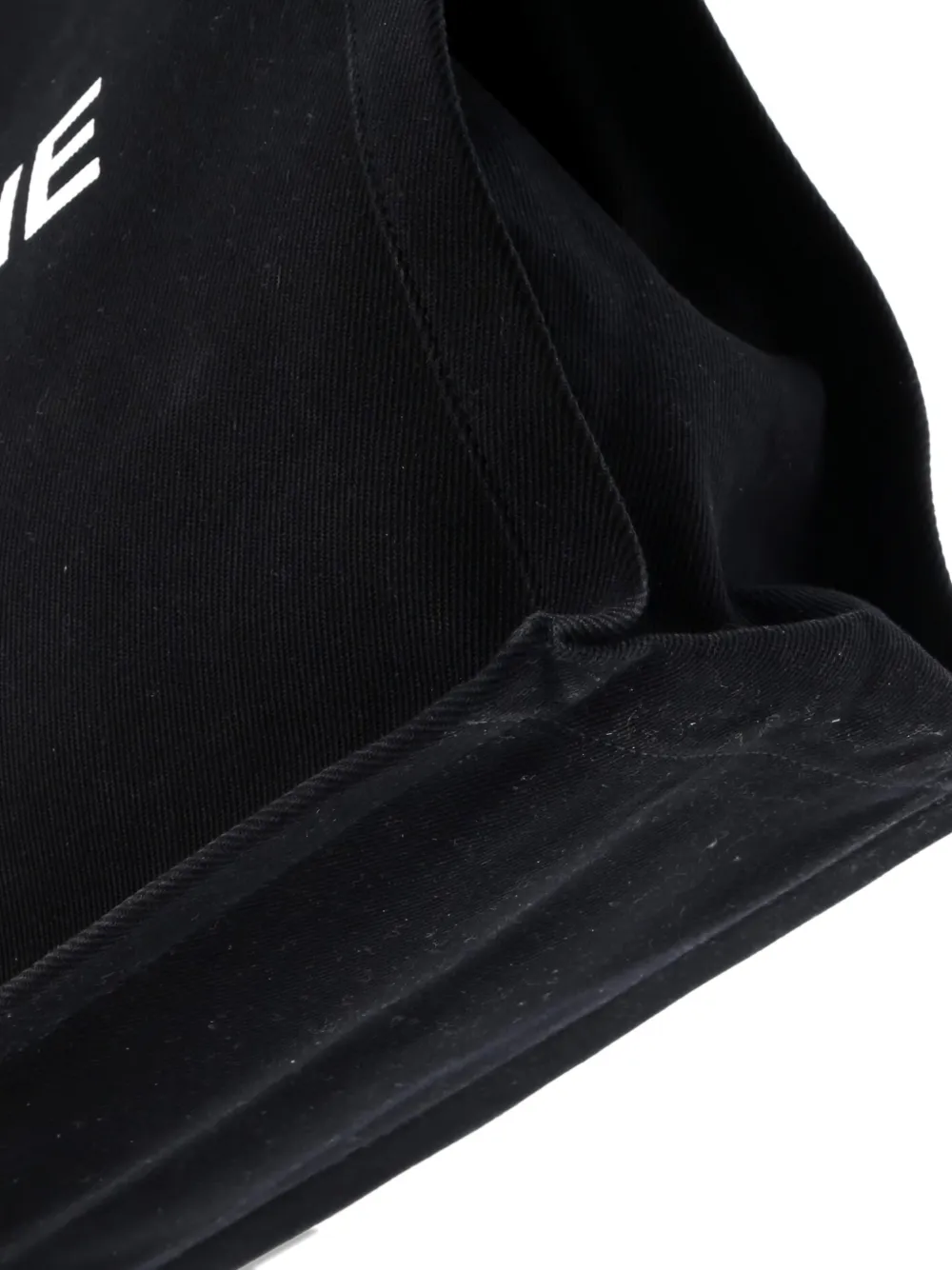 Pre-owned Saint Laurent Rive Gauche Shopper Canvas Large Tote Bag In Black