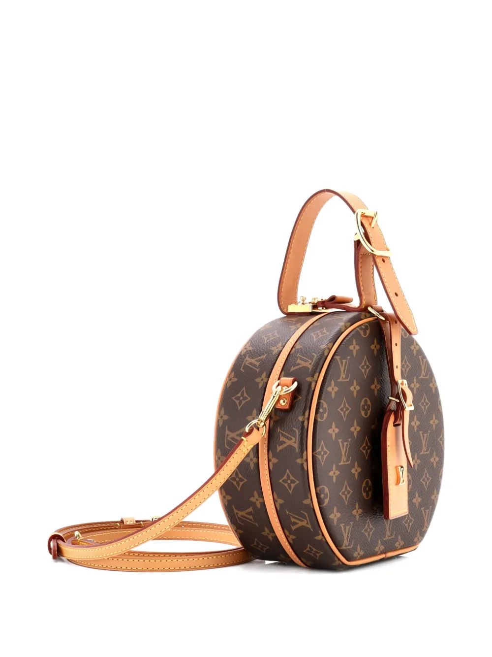 Pre-owned Louis Vuitton Petite Boite Chapeau Bag Monogram Canvas Crossbody Bag In Brown