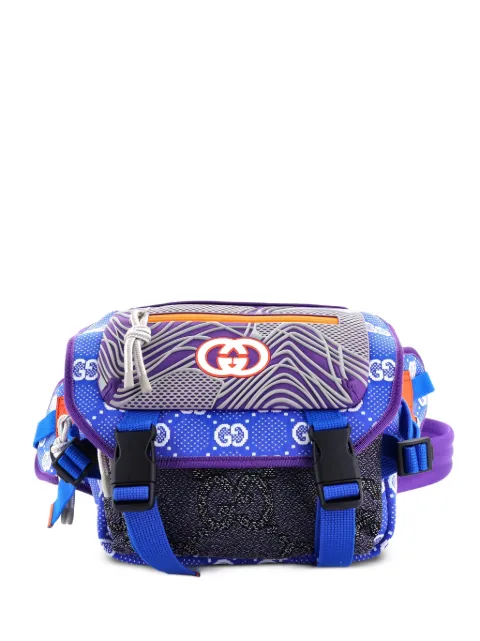 Gucci Pre-Owned Buckle Flap Chest Strap GG Fabric with Rubber backpack